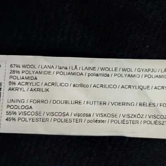 Mango Wool Blend Double Breasted Mid-Thigh Suit Coat Navy Blue Women’s XXS EUC - Picture 14 of 16